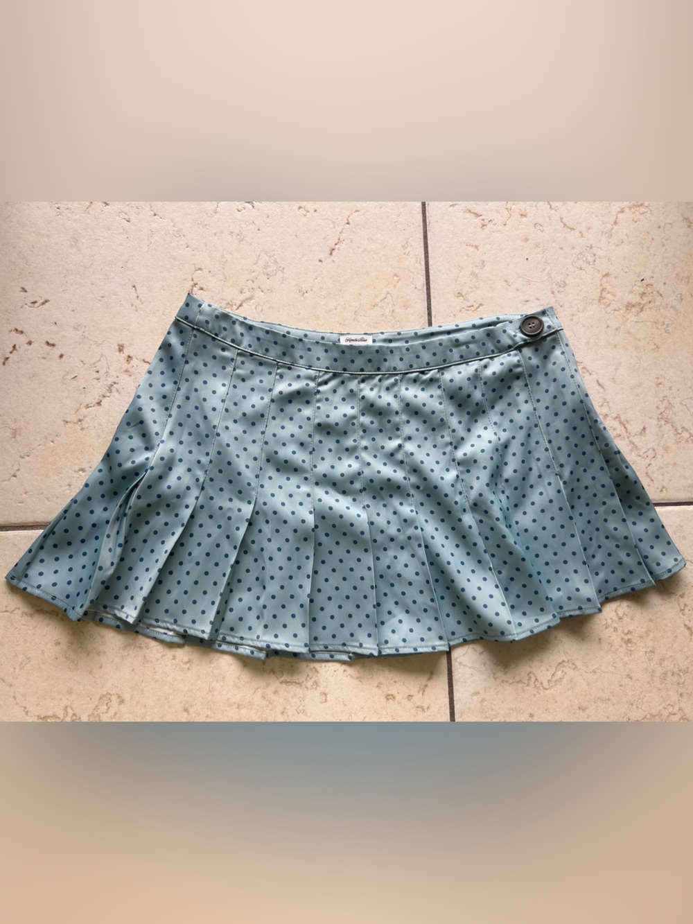 Kimchi Blue Blue Polka Dot Pleated Mini Skirt